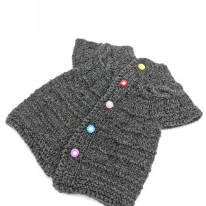 Vesta tricotata manual gri HANDMADE 1-2 ani