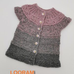 Vesta tricotata manual pentru fetita 1-2 ani