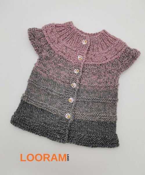 vesta tricotata manual pentru fetita 1-2 ani (5)