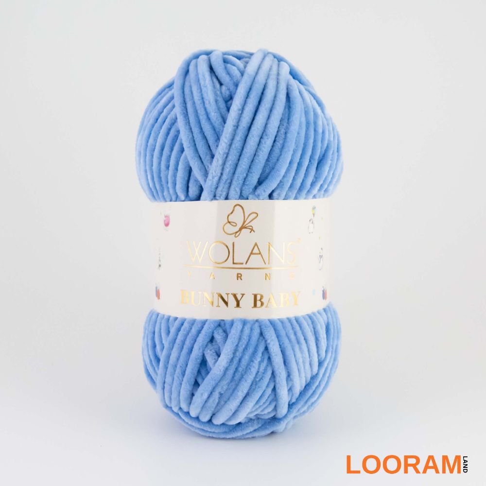 Bunny Baby Wolans fir pufos catifea ALBASTRU BLUEBERRY 50