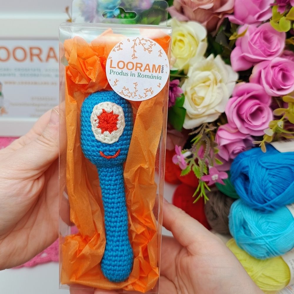 zornaitoare crosetata manual jucarie bebe bleo (2)